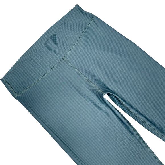 Old Navy High Waisted PowerSoft Rib-Knit Split Flare Leggings Ocean Flare MP - Picture 4 of 10